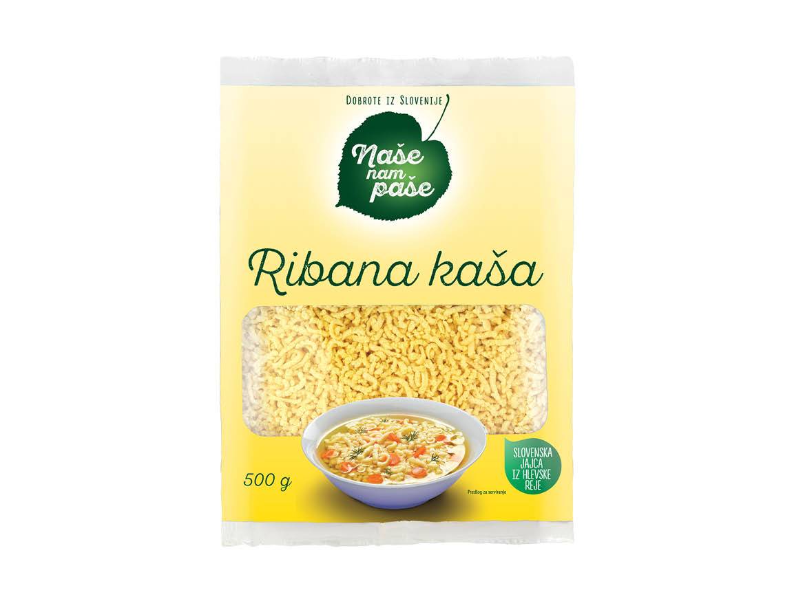 Pakiranje ribane kaše Naše nam paše, 500 g.
