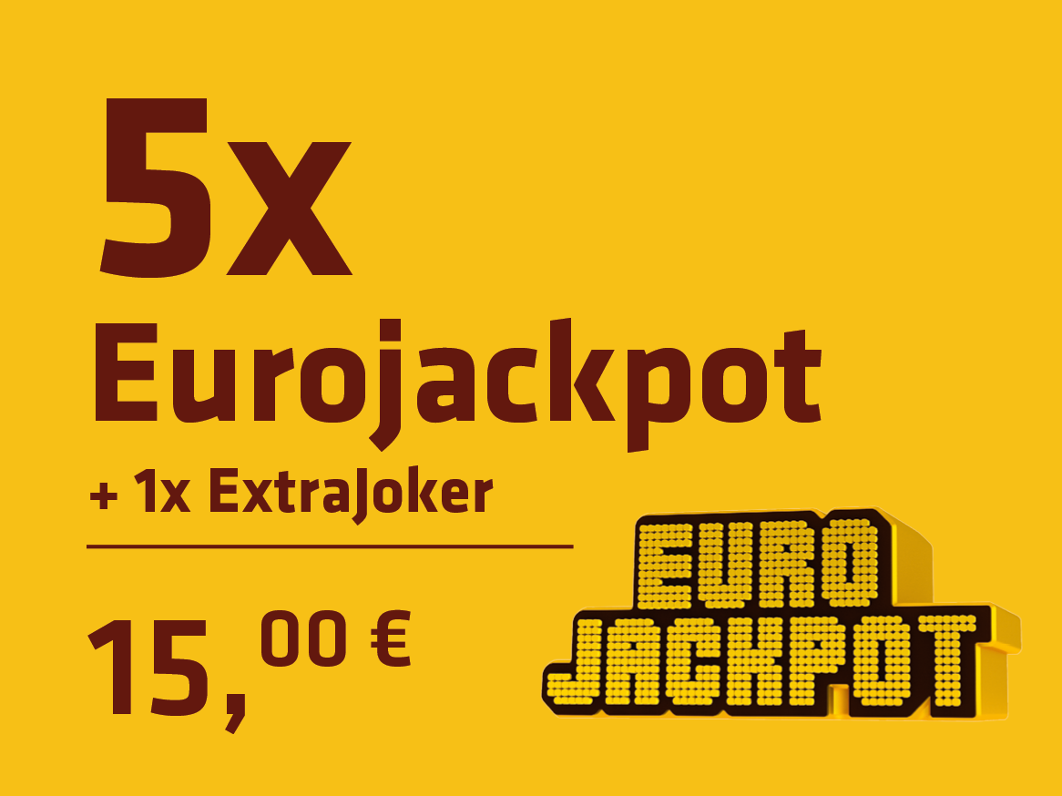 5x Eurojackpot + 1x ExtraJoker za 15,00 €
