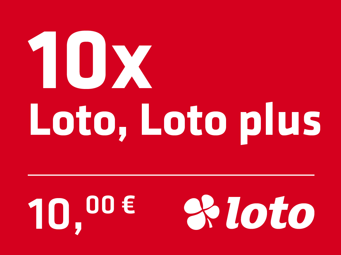 10x Loto, Loto plus za 10,00 €.