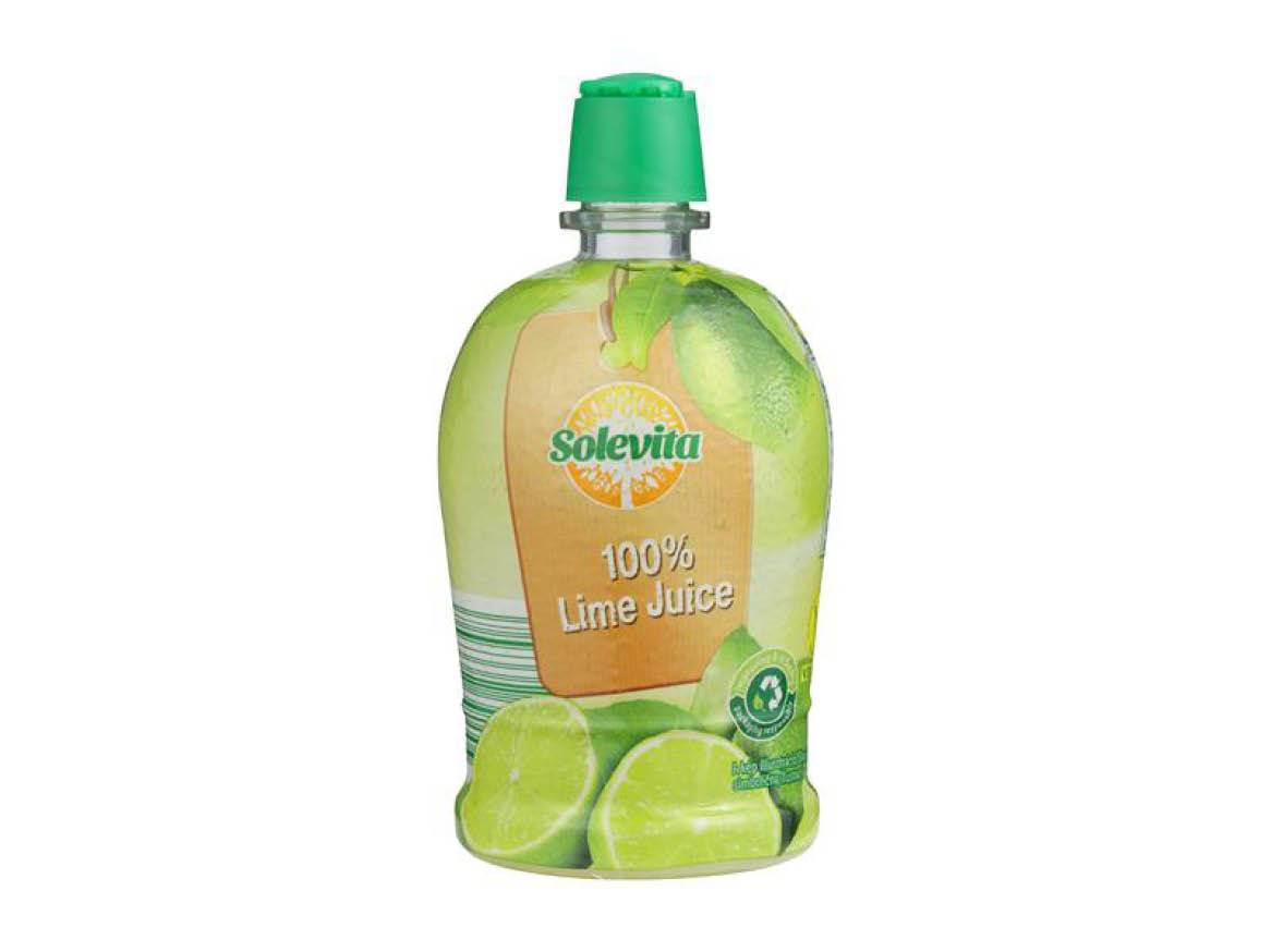 Steklenica soka Solevita 100% limete.