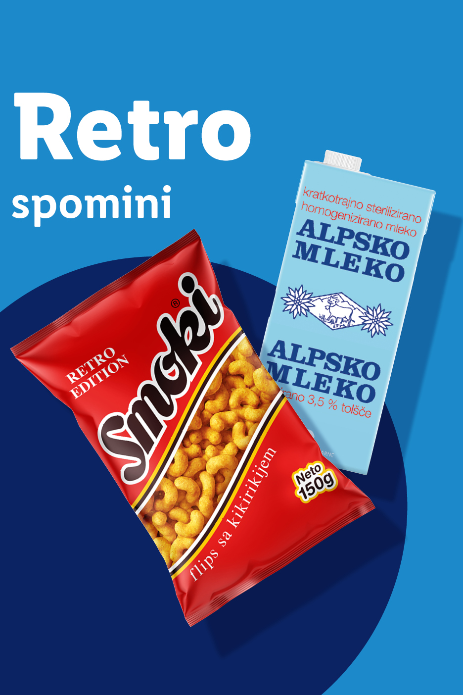 Retro spomini: vrečka arašidovih flips in karton mleka.