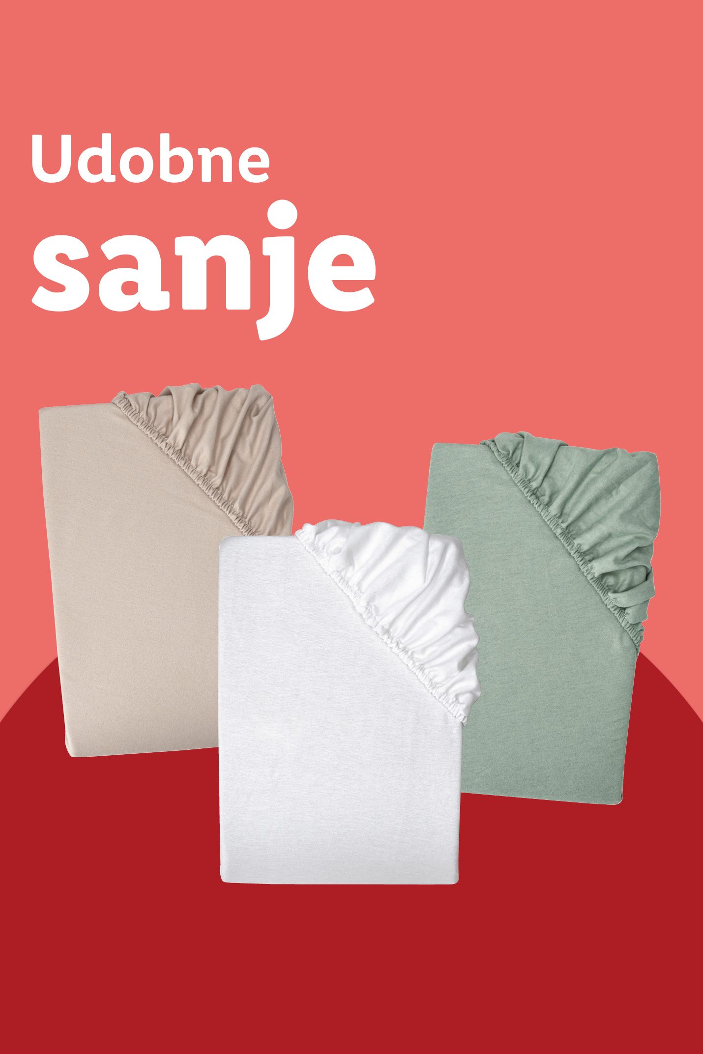 Udobne sanje: Trije napenjalni rjuhi v bež, beli in zeleni barvi.