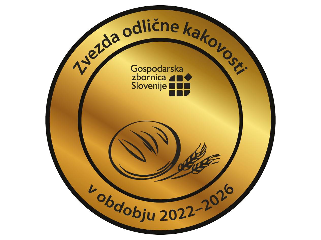 Zlata medalja za odlično kakovost kruha in žitnih izdelkov za obdobje 2022-2026.
