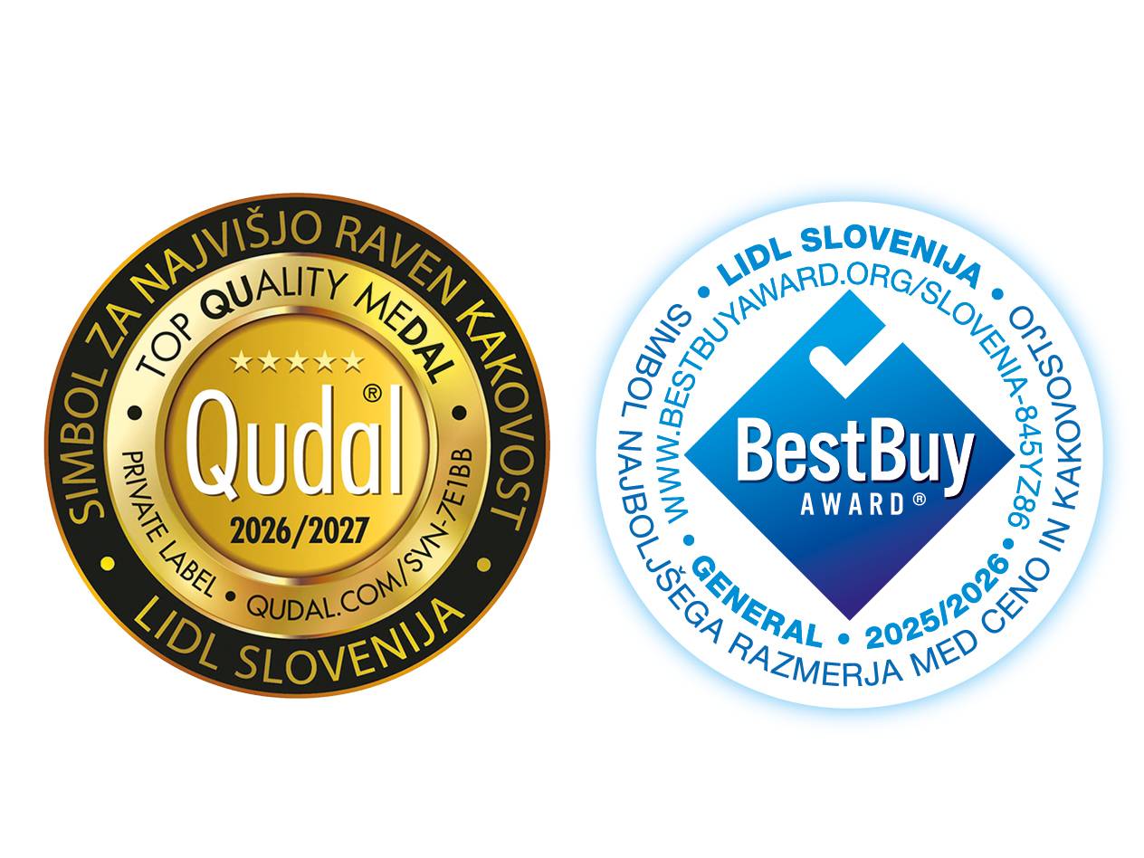 Dve nagradi za kakovost in najboljše razmerje med ceno in kakovostjo za izdelke lastne blagovne znamke.