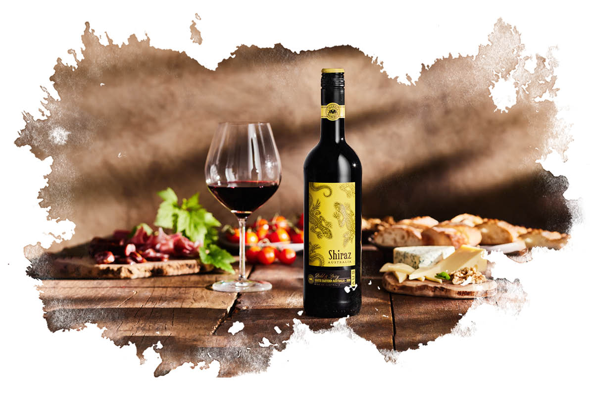 Avstralsko vino Shiraz, sir, mesne dobrote.