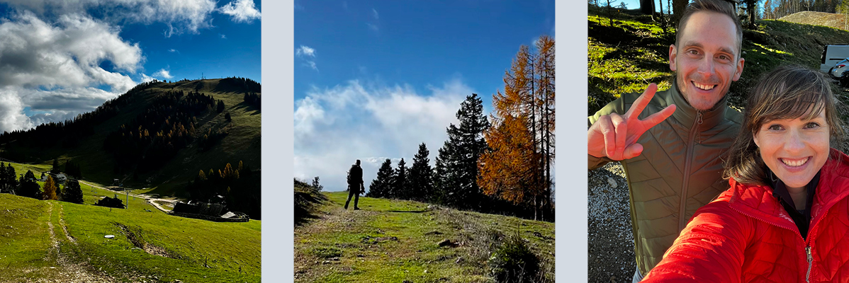Vesela Hana Verdev in Aljaž Žnidaršič po uspešnem pohodu na Veliki Zvoh.