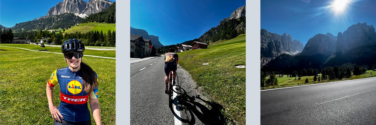 Kolesarka Trek in Lidl v Dolomitih.