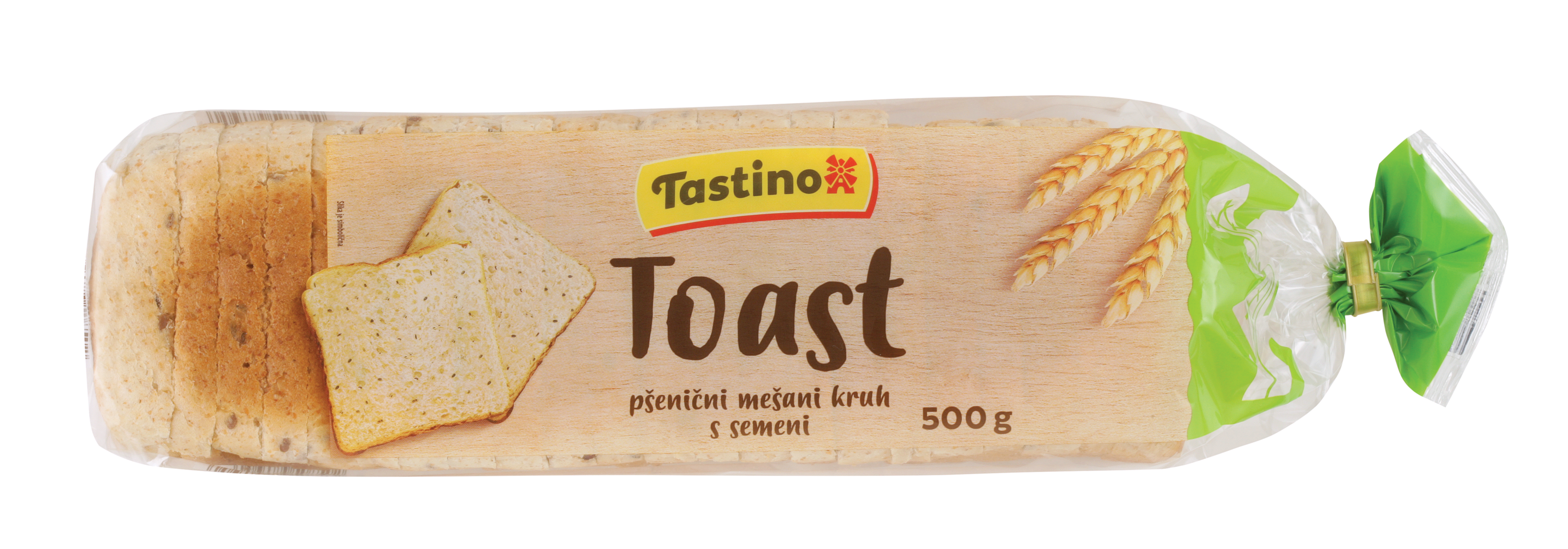 Tastino Toast, pšenični mešani kruh s semeni, 500 g